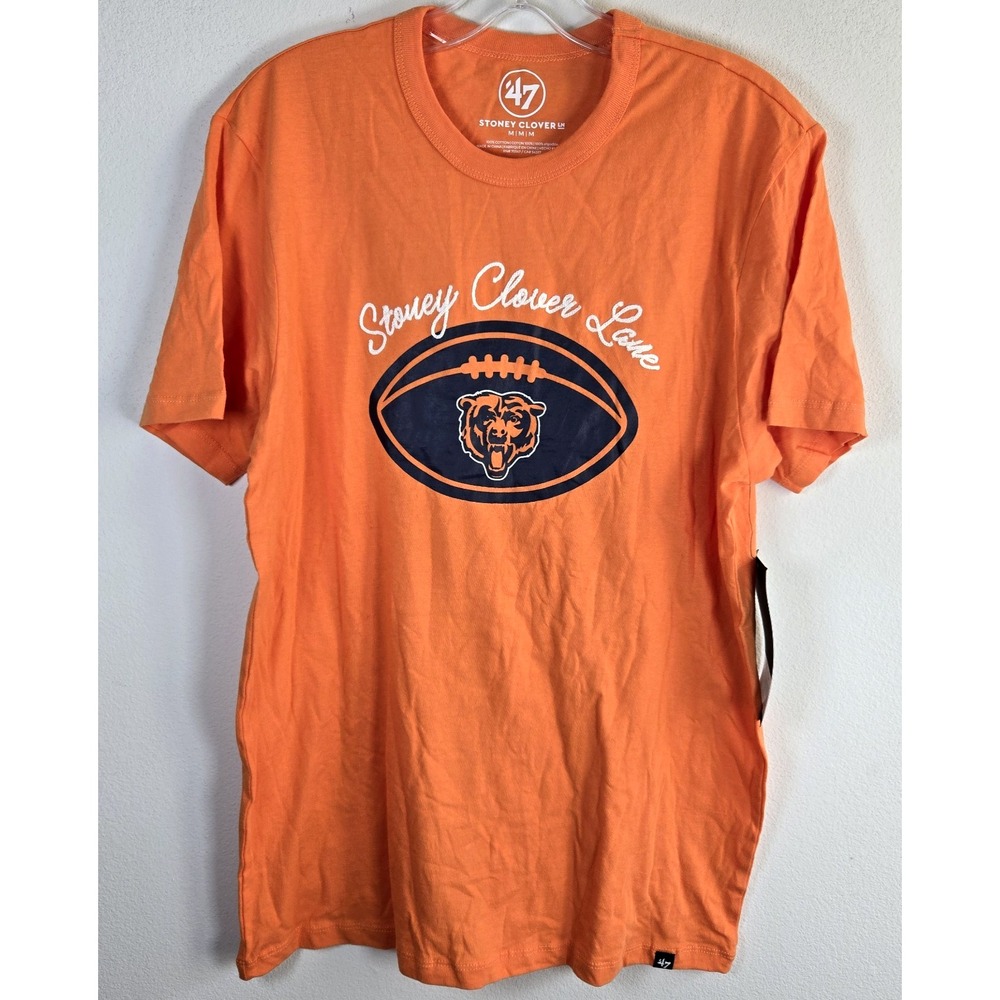Chicago‎ Bears '47 Brand Mens Medium Orange Tee T-Shirt Logo NFL Stoney Clover